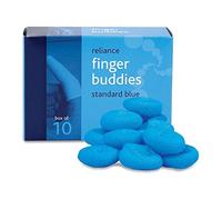 Reliance Medical Finger Buddies Standard Bandage Box - Stainless Steel Essential Accessory for Elasticated Bandage Ideal for Food Environments, Blue (Pack of 10)