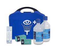Reliance Medical First Aid Eye Wash Kit - 2 x 500ml Reliwash Eyewash Bottles with Mirror - 2 x 20ml Saline Sterile Solution Pods Drops for Eyes And Eye Pads