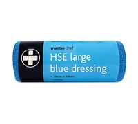 Reliance Medical HSE Dressing - Ideal for Food Environments, Wound Care, Sterile and Hygiene, Prevent Food Contamination, Large, 18 cm W x 18 cm L, Blue (Pack of 10)