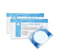 Reliance Medical Rebreath Mouth Shield with Filter Paper, for Personal Protection from Contact and Infections During CPR Resuscitation, Multicolor - Pack of 10