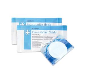 Reliance Medical Rebreath Mouth Shield with Filter Paper, for Personal Protection from Contact and Infections During CPR Resuscitation, Multicolor - Pack of 10