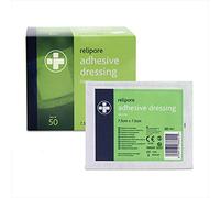 Reliance Medical Relipore Sterile Adhesive Dressings - Ideal for Weeping or Surgical Wounds, Highly Absorbent, Low-Allergy, Individually Wrapped, 7.5 cm x 7.5 cm, (Pack of 50)