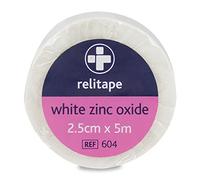 Reliance Medical Relitape Zinc Oxide Tape, for Sports and Medical Use, Extra Strong Adhesive, Ideal for Immobilizing Joints and Blister Prevention, White, 2.5 cm x 5 meters, Pack of 1