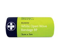 Reliance Medical Reliwow - BP Open Wove Bandage, for Clinics, Hospitals, Personal First Aid Kits and Wound Care, 5 cm x 5m, White, Pack of 12