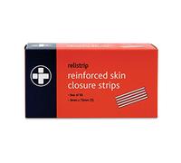 Reliance Medical Skin Closure Strip, 5 Reinforced Wound Closure Medical Strips, 5 Strips/Envelope, First Aid Adhesive Strips, Cut Support Stitches - 3 mm W x 75 mm L (Pack of 50)