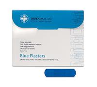 Reliance Medical Sterile Dependaplast Food Plasters, Blue, 6 cm Length x 2 cm Width Box of 100