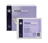 Reliance Medical Sterile Relipad Xtreme Low Adherent Dressing Pads - for Heavy Duty Use with Advanced Absorbency Technology, Double-Sided Design for Maximum Exudate Absorption 10 cm x 10 cm, Box of 50