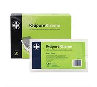 Reliance Medical Sterile Relipore Xtreme Adhesive Dressing Pads for High Exudate Wounds with Unique Absorbency Technology, 16 cm x 8 cm, Box of 50