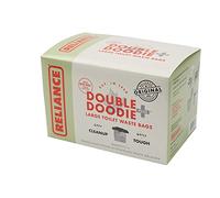 Reliance Products Double Doodie Plus with BIO-Gel | Large Portable Toilet Waste Bags | Family-Sized 6 Pack, Gray, 9.2 Inch x 4.9 Inch x 6.0 Inch