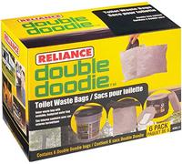 Reliance Products Double Doodie | Portable Toilet Waste Bags | No Gel | 6 Pack, Black, (2683-13)