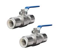 Reliance Valves 2 X Reliance, 15mm Compression Lever Ball Valve With Jg Speedfit Connections Bval400200 (Two Pack)