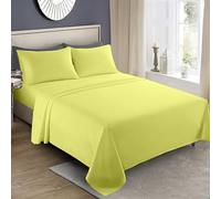 Reliancebedding 3PC Flat Bed Sheet Set 100% Egyptian Cotton 400 Thread Count Flat Sheets King Size & Pillow Cases 2 Pack- Luxury Soft, Breathable & Machine Washable Flat Sheet Set