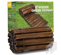 RELIANCER 12' Wooden Garden Pathway,Outdoor Roll Out Cedar Straight Walkway,Patio Path Decorative Garden Boardwalk Walkways,Weather-Resistant Roll Up Beach Wood Road Floor,Wedding Party Pathwaysc