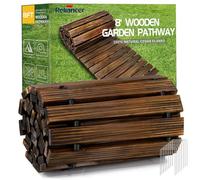 RELIANCER 8' Wooden Garden Pathway,Outdoor Roll Out Cedar Straight Walkway,Patio Path Decorative Garden Boardwalk Walkways,Weather-Resistant Roll Up Beach Wood Road Floor,Wedding Party Pathways
