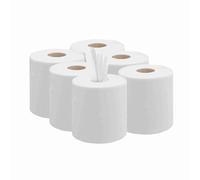RelianceUK 12 X Value Pack 2Ply White Centrefeed Paper Rolls - Strong Kitchen Paper Towels for Cleaning, Drying, Wiping & Hygiene - Multi Purpose Embossed Tissue Roll for Home & Commercial Use