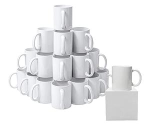 RelianceUK 24 Pack Sublimation Mugs Large Handle White Ceramic Mugs 11oz Heat Press Printing Personalized Mugs, Coffee Mug and Tea Cups | Plain Mug for Gifting Comes with Smash Proof Gift Box