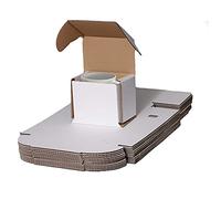 RelianceUK 50 X Smash Proof Mug Boxes Double Wall Cardboard White Plain Blank Gift Packing Box for 10oz 11oz Sublimation Mugs Cups | 11.5 x 15 x 8.5cm | Shipping Postal Boxes | Pack of 50