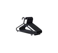 RelianceUK 60 x Black Plastic Hangers for Clothes Adult Coat Skirt Trouser Suit Strong Bar Hanger (37cm x 20cm)
