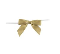 Reliant Ribbon 100 Piece Bow 2.5 Span X 1.75 Tails Twist Tie Ribbon, Antique Gold, 5/8"