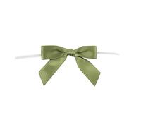 Reliant Ribbon 100 Piece Bow 2.5 Span X 1.75 Tails Twist Tie Ribbon, Moss, 5/8"