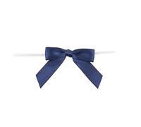 Reliant Ribbon 100 Piece Bow 2.5 Span X 1.75 Tails Twist Tie Ribbon, Navy, 5/8"