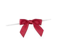 Reliant Ribbon 100 Piece Bow 2.5 Span X 1.75 Tails Twist Tie Ribbon, Scarlet, 5/8"