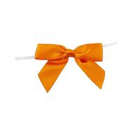 Reliant Ribbon 100 Piece Bow 3.25 Span X 2 Tails Twist Tie Ribbon, Orange, 7/8"