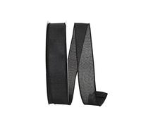 Reliant Ribbon 92573W-031-09K Everyday Linen Value Wired Edge Ribbon, 1-1/2 Inch X 50 Yards, Black