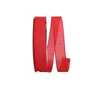 Reliant Ribbon 92573W-065-09K Everyday Linen Value Wired Edge Ribbon, 1-1/2 inch X 50 Yards, Red