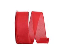 Reliant Ribbon 92573W-065-40K Everyday Linen Value Wired Edge Ribbon, 2-1/2 Inch X 50 Yards, Red