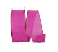 Reliant Ribbon 92573W-222-40K Everyday Linen Value Wired Edge Ribbon, 2-1/2 Inch X 50 Yards, Fuchsia
