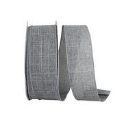 Reliant Ribbon 92573W-900-40K Everyday Linen Value Wired Edge Ribbon, 2-1/2 Inch X 50 Yards, Grey