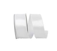 Reliant Ribbon 92575W-030-09F Satin Value Wired Edge Ribbon, 1-1/2 Inch X 10 Yards, White