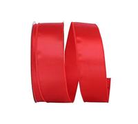 Reliant Ribbon 92575W-065-40K Satin Value Wired Edge Ribbon, 2-1/2 Inch X 50 Yards, Red