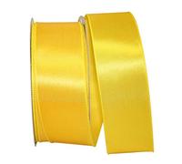 Reliant Ribbon 92575W-079-40K Satin Value Wired Edge Band, Yellow, 2-1/2 Inch x 50 Yards