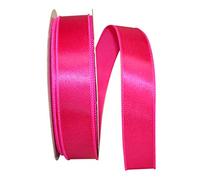Reliant Ribbon 92575W-222-09K Satin Value Wired Edge Band, Fuchsia, 1-1/2 Inch x 50 Yards