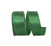 Reliant Ribbon 92575W-510-09F Satin Value Wired Edge Ribbon, 1-1/2 Inch X 10 Yards, Emerald