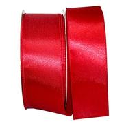 Reliant Ribbon 92575W-908-40K Satin Value Wired Edge Ribbon, 2-1/2 Inch X 50 Yards, Scarlet