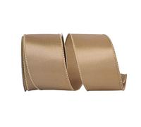 Reliant Ribbon 92575W-974-40F Satin Value Wired Edge Gift Ribbon, 2-1/2 Inch X 10 Yards, Antique Gold