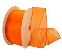 Reliant Ribbon 99908W-058-40K Sheer Lovely Value Wired Edge Ribbon, 2-1/2 Inch X 50 Yards, Orange