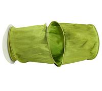 Reliant Ribbon Dupioni Supreme Wired Edge Ribbon, 4 Inch X 10 Yards, Green Grass