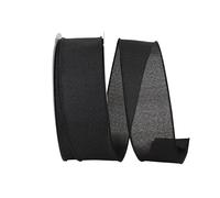 Reliant Ribbon Everyday Linen Value Wired Edge Ribbon, 2-1/2 Inch X 50 Yards, Black