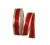 Reliant Ribbon Paradise Value Wired Edge Ribbon, 1-1/2 Inch X 50 Yards, Red/Gold