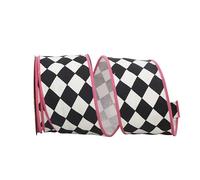 Reliant Ribbon Ribbon, Black/Hot Pink, 2-1/2 Inch X 10 Yards