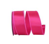 Reliant Ribbon Satin Value Wired Edge Gift Ribbon, 1-1/2 Inch X 10 Yards, Fuchsia