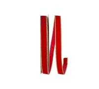Reliant Ribbon Value Velvet Wired Edge, Red/Gold, 7/8 Inch, 50 Yards