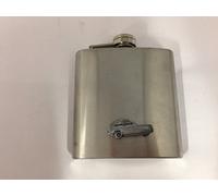 Reliant Robin Mk1 Saloon ref202 pewter effect car emblem on 6oz Stainless Steel Hip Flask Captive Top