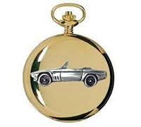 Reliant SS1 ref200 pewter effect car emblem on a polished gold case mens GIFT quartz pocket watch fob made in sheffield