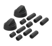 Reliapart Black Control Knob With Five Adapters for Belling, Stoves Ovens - Pack of 2