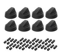 Reliapart Black Control Knob With Five Adapters for Belling, Stoves Ovens - Pack of 8